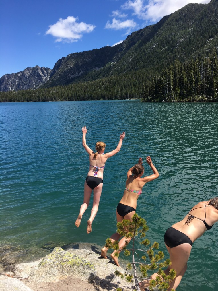 snow lake swimming